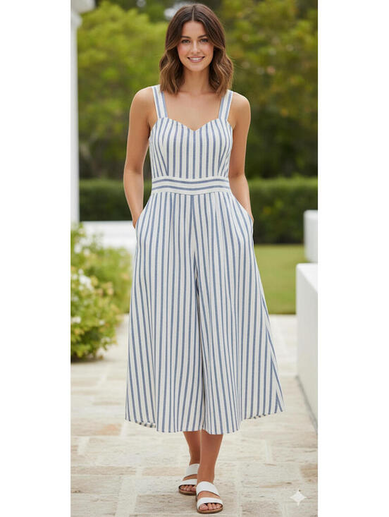 Old Navy Dresses & Skirts - Old Navy Women's Blue and White Striped Midi Dress